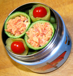 Day 3 of Healthy Litterless Lunches: Salmon Salad and Edamame Day 3 of Healthy Litterless Lunches: Salmon Salad and Edamame